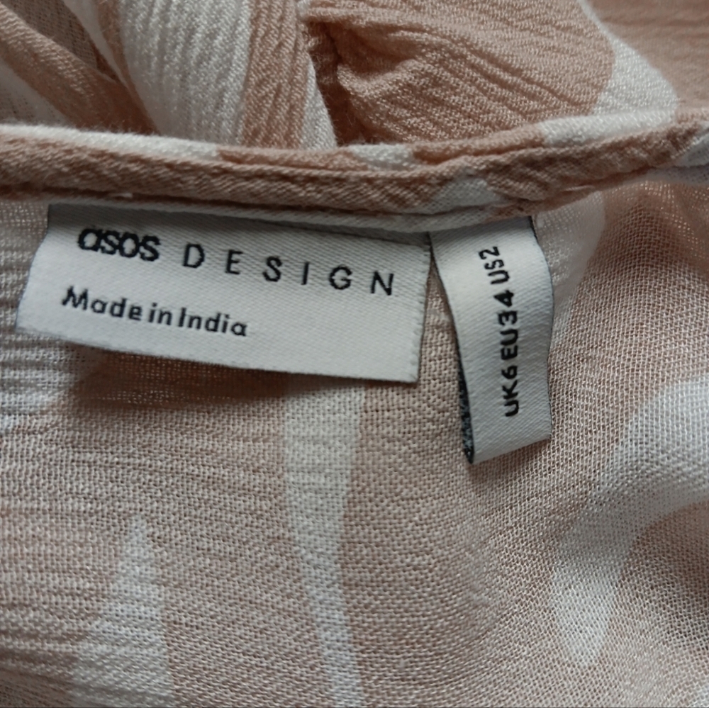 ASOS DESIGN plunge front beach maxi dress in tonal animal print Women's Size 2 - Picture 5 of 8